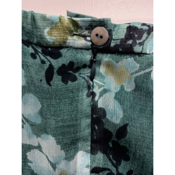 VTG Pendleton Womens Midi Skirt Sz 6 Petite Teal Floral Straight Modest Classic - Picture 3 of 8